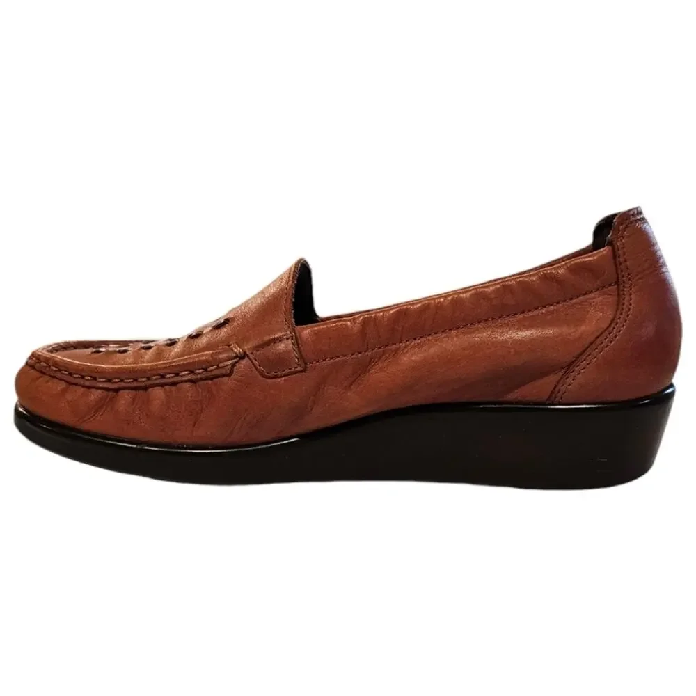 SAS Tripad Comfort Footbed Women's Brown Weave Leather Loafers Size 7.5 M